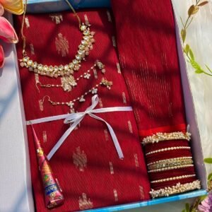 ❤️ রক্তিমা জামদানী শাড়ি — স্পেশাল গিফট বক্স